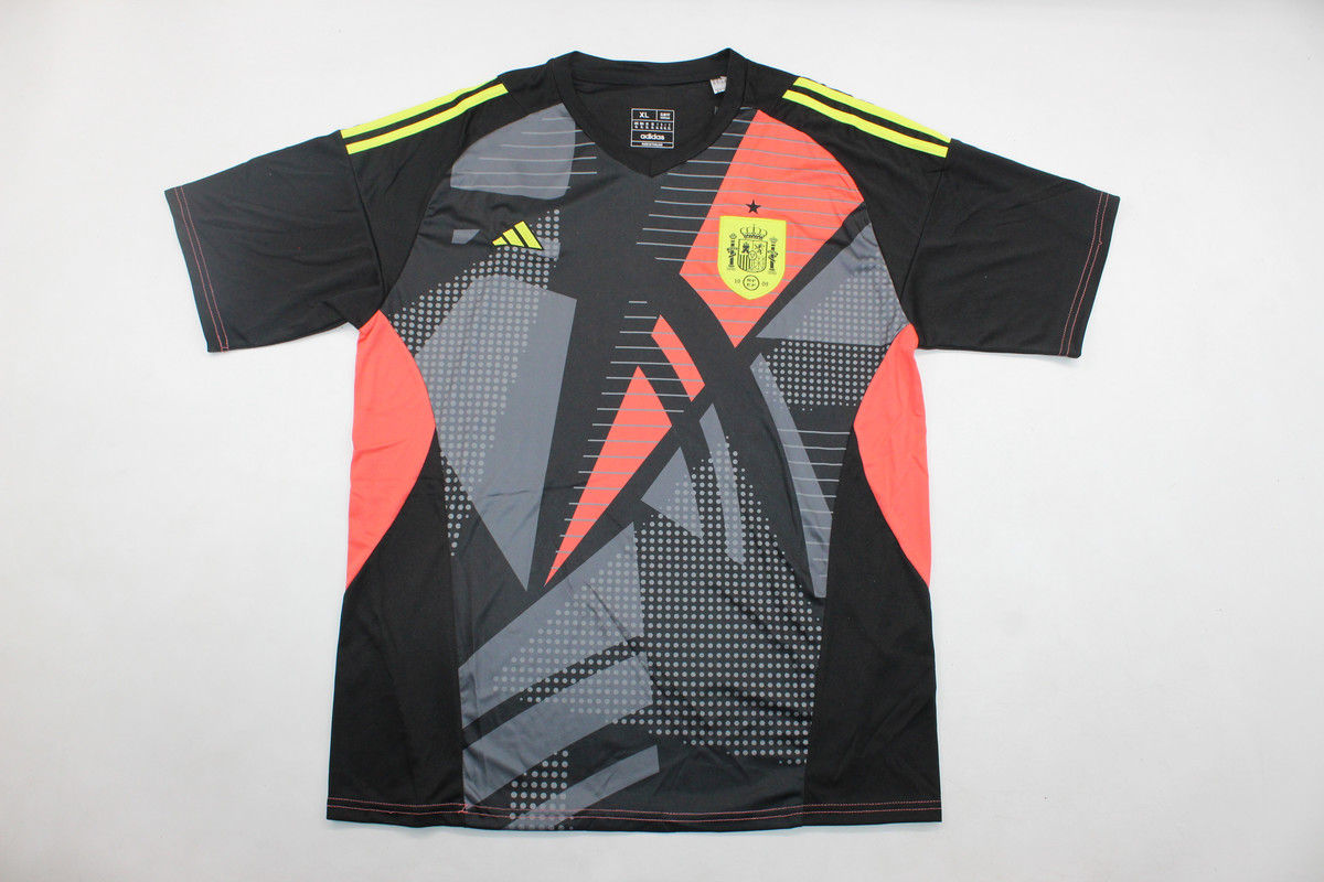 AAA Quality Spain 2024 Euro GK Black Soccer Jersey